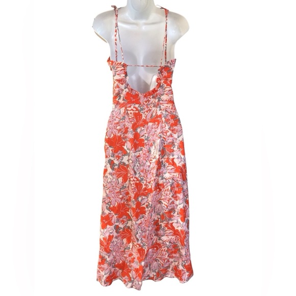 Free People Beach Party Floral Linen Midi Sundress NEW - Picture 2 of 12